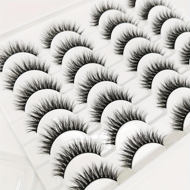 Faux Mink Hair False Eyelashes Thick Fluffy Dramatic Reusable False Eyelashes
