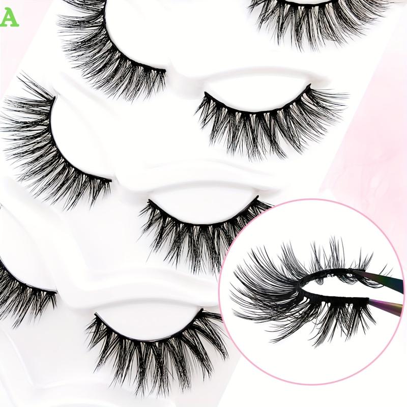 5 Pairs Cat Eye Lashes Sexy Natural Fluffy Faux Mink False Eyelashes