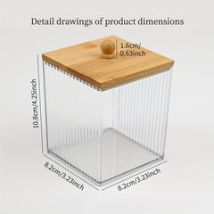 Clear Plastic Cotton Swab Storage Rack - Cosmetic Organizer