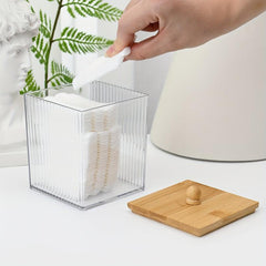 Clear Plastic Cotton Swab Storage Rack - Cosmetic Organizer