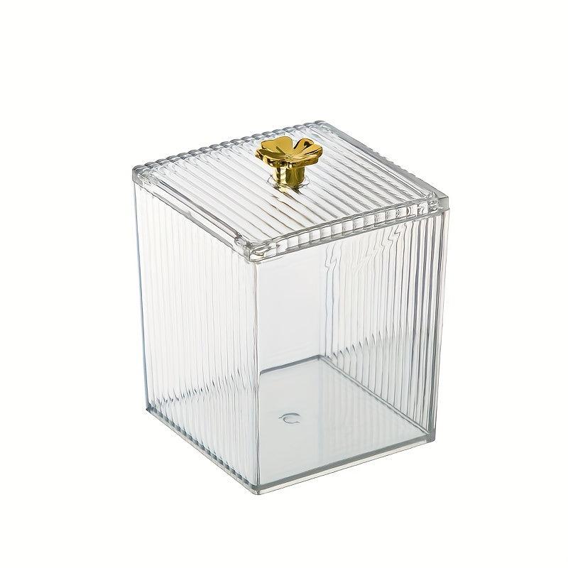 Clear Plastic Cotton Swab Storage Rack - Cosmetic Organizer