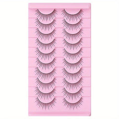 10 Pairs Durable Non deformable Natural False Eyelashes