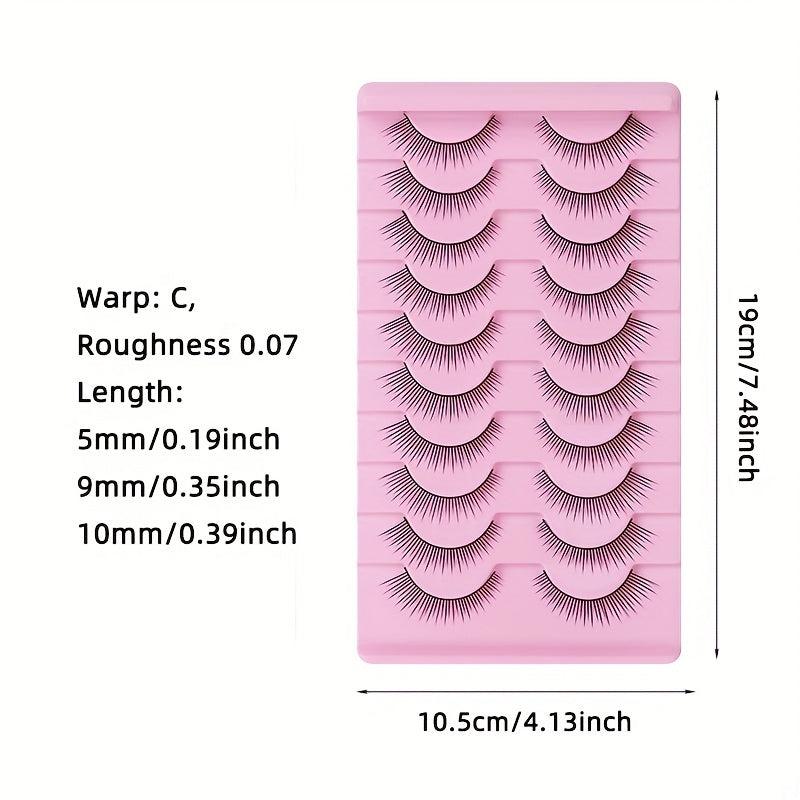 10 Pairs Durable Non deformable Natural False Eyelashes