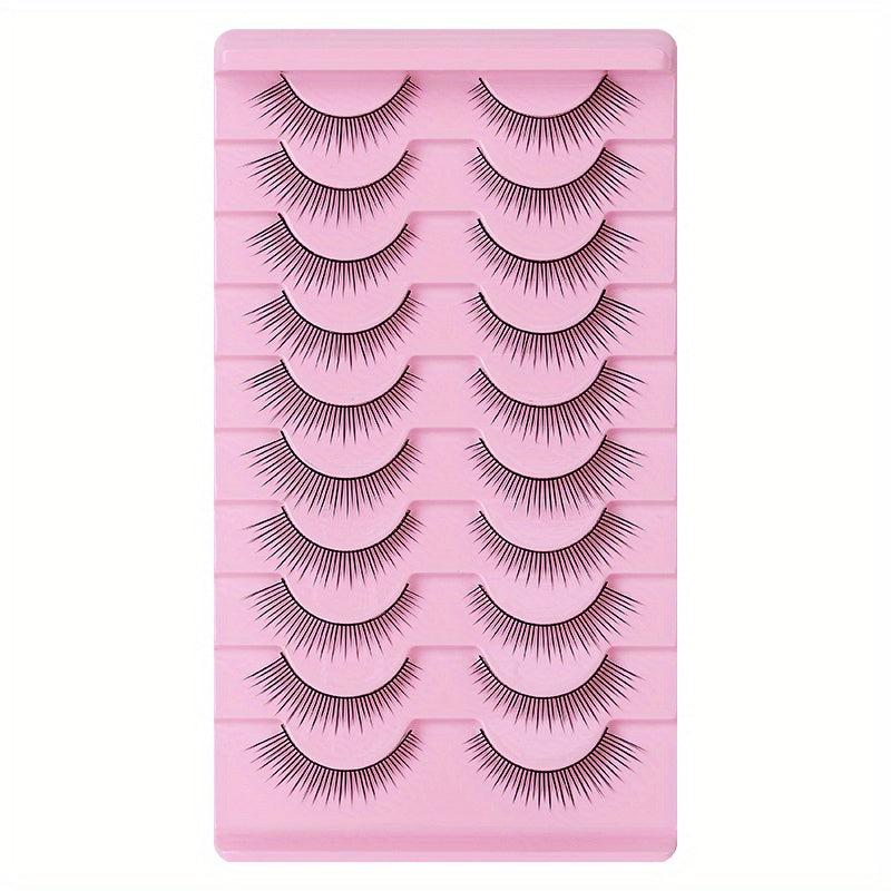 10 Pairs Durable Non deformable Natural False Eyelashes