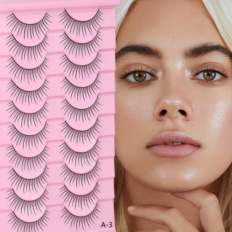 10 Pairs Durable Non deformable Natural False Eyelashes