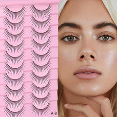 10 Pairs Durable Non deformable Natural False Eyelashes