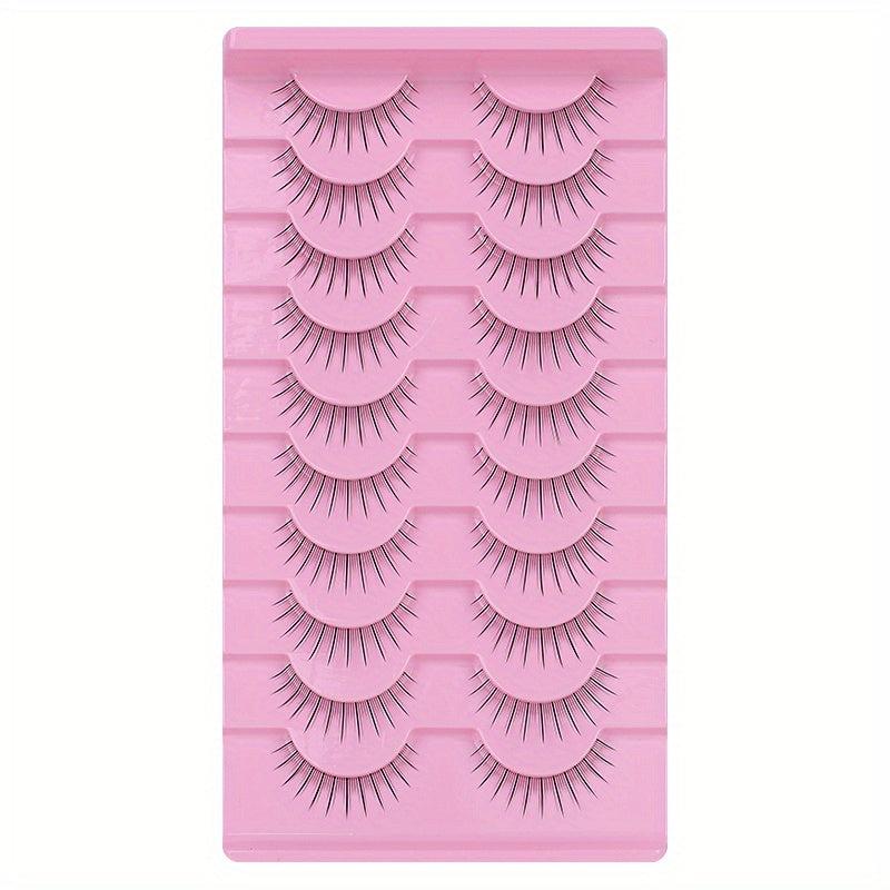 10 Pairs Durable Non deformable Natural False Eyelashes