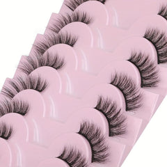 10 Pairs Natural Wispy 3D Faux Mink False Eyelashes