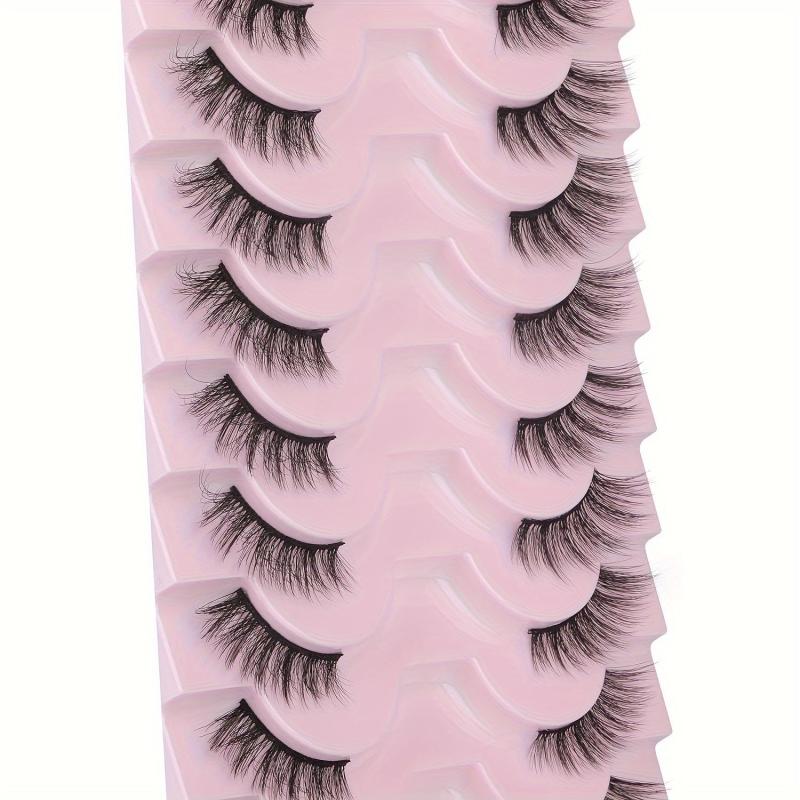 10 Pairs Natural Wispy 3D Faux Mink False Eyelashes