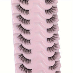 10 Pairs Natural Wispy 3D Faux Mink False Eyelashes