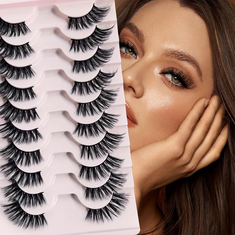 10 Pairs Natural Wispy 3D Faux Mink False Eyelashes
