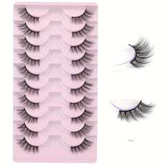 10 Pairs Natural Wispy 3D Faux Mink False Eyelashes