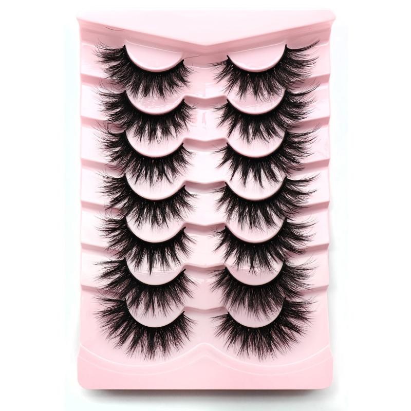7 Pairs 17mm Full Strip Thick Curling Fluffy False Eyelashes