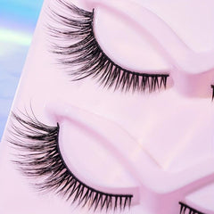 5 Pairs 5D Cat Eye False Lashes 16mm Tail Fluffy Cross Strip Eyelashes