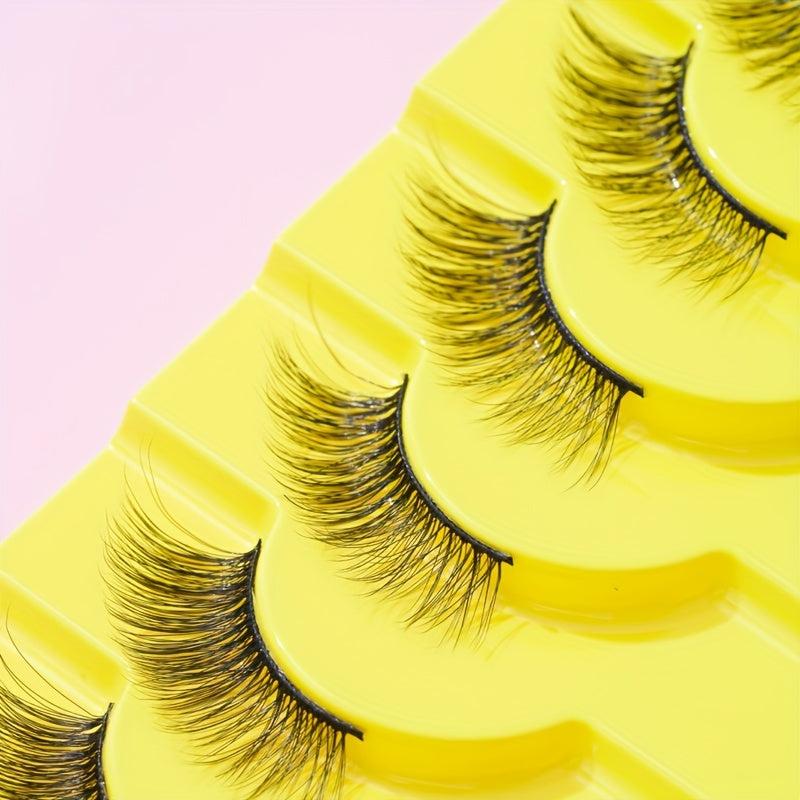 10 Pairs Cat Look Eyelashes Wispy Cross Eye Lashes 15mm