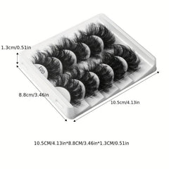 5 Pairs Thick False Eyelashes Messy Fluffy Layer Faux Mink Lashes Soft
