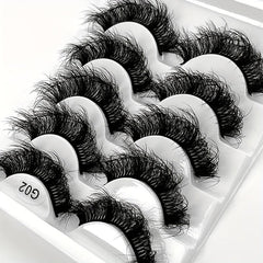 5 Pairs Thick False Eyelashes Messy Fluffy Layer Faux Mink Lashes Soft