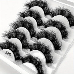5 Pairs Thick False Eyelashes Messy Fluffy Layer Faux Mink Lashes Soft