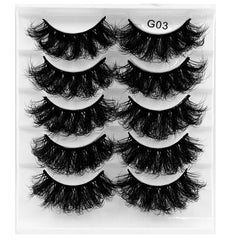 5 Pairs 8D Fluffy False Eyelashes For Dramatic Makeup