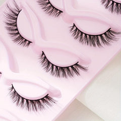 5 Pairs Fishtail Eyelashes 15mm Cat Eye Look Extension For Party