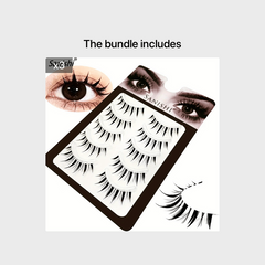 Spiky Manga Lashes 12mm Clear Band Doll Eyelashes for Anime Cosplay