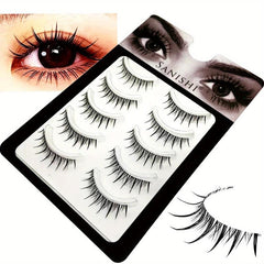 Spiky Manga Lashes 12mm Clear Band Doll Eyelashes for Anime Cosplay