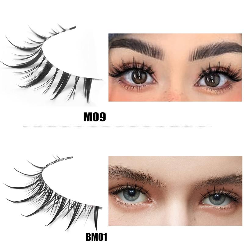 Spiky Manga Lashes 12mm Clear Band Doll Eyelashes for Anime Cosplay