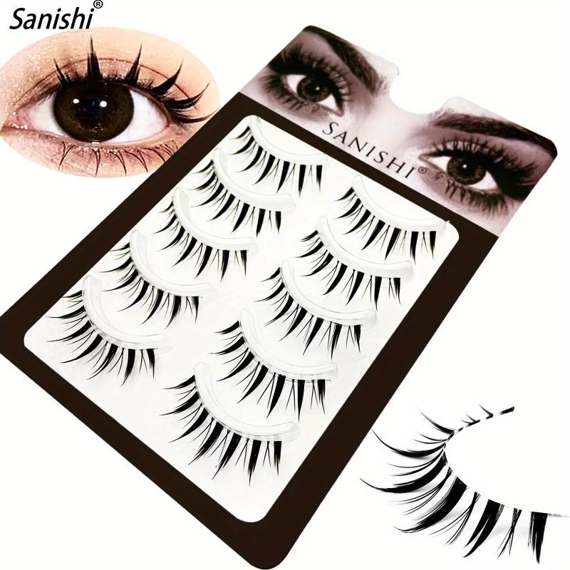 Spiky Manga Lashes 12mm Clear Band Doll Eyelashes for Anime Cosplay