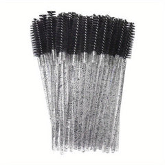 50pcs Crystal Eyelash Brush Mascara Wand for Extensions and Grooming