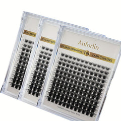 144pcs Mixed Length Self Grafting Cluster Lashes Slender Stem 12 Rows