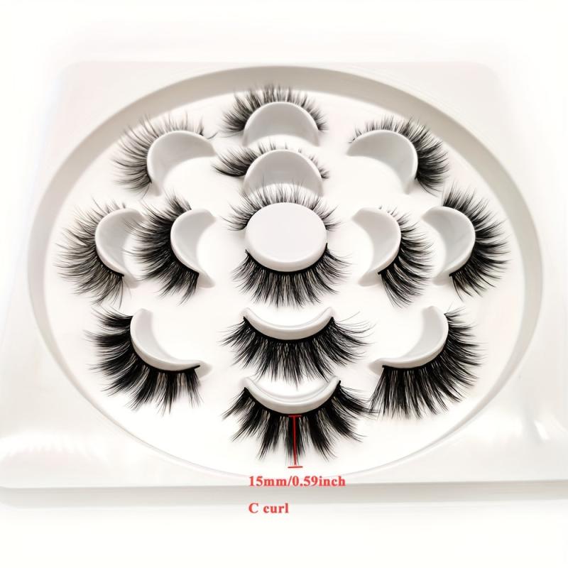 7 Pairs Fluffy Makeup Eyelashes Dramatic 5D Strip Lashes