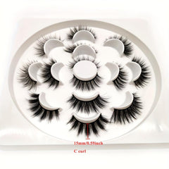 7 Pairs Fluffy Makeup Eyelashes Dramatic 5D Strip Lashes
