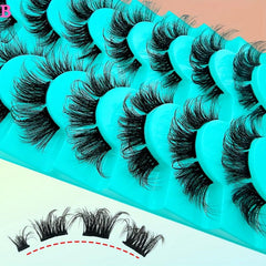 7 Pairs Cat Eye Cluster Fluffy Thick Lashes DIY False Eyelashes