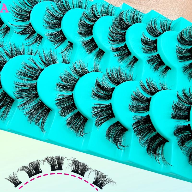 7 Pairs Cat Eye Cluster Fluffy Thick Lashes DIY False Eyelashes