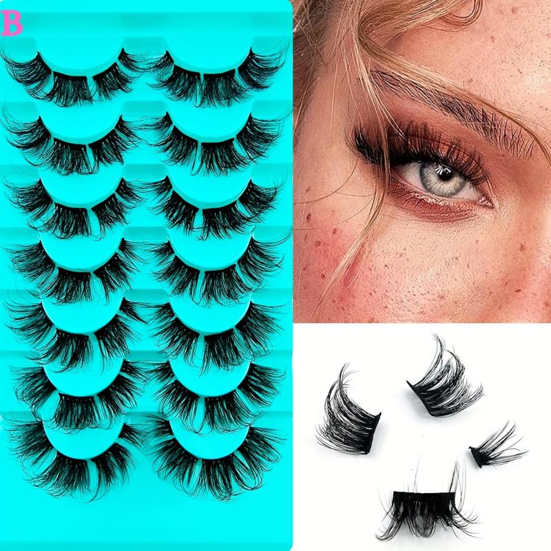 7 Pairs Cat Eye Cluster Fluffy Thick Lashes DIY False Eyelashes
