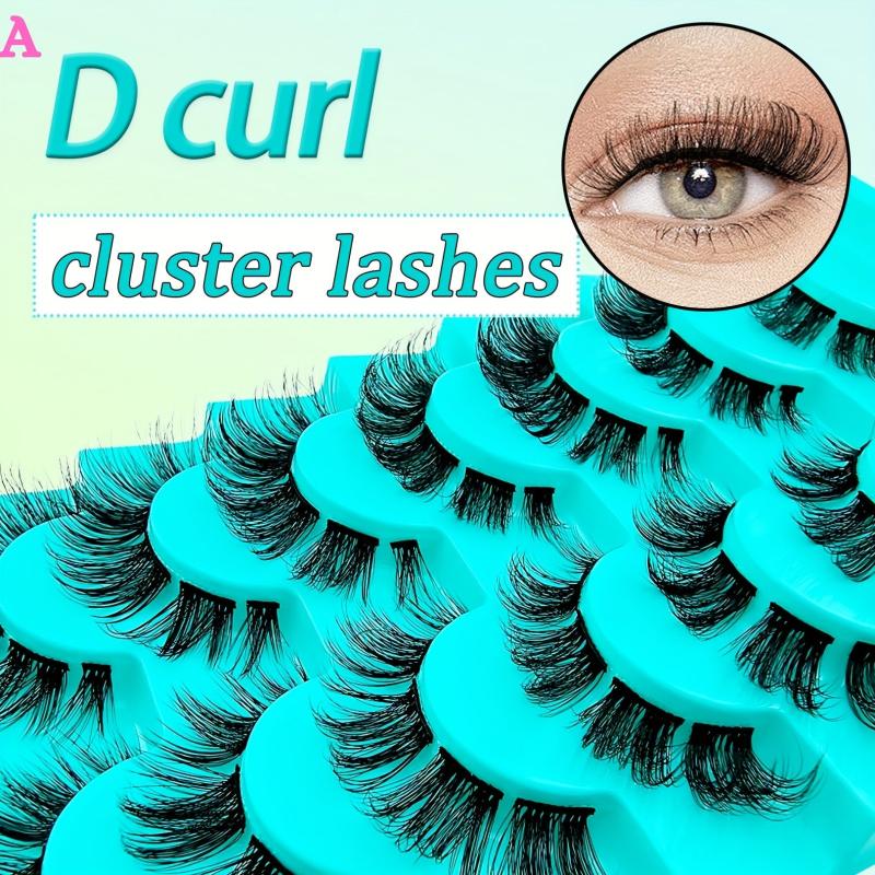 7 Pairs Cat Eye Cluster Fluffy Thick Lashes DIY False Eyelashes