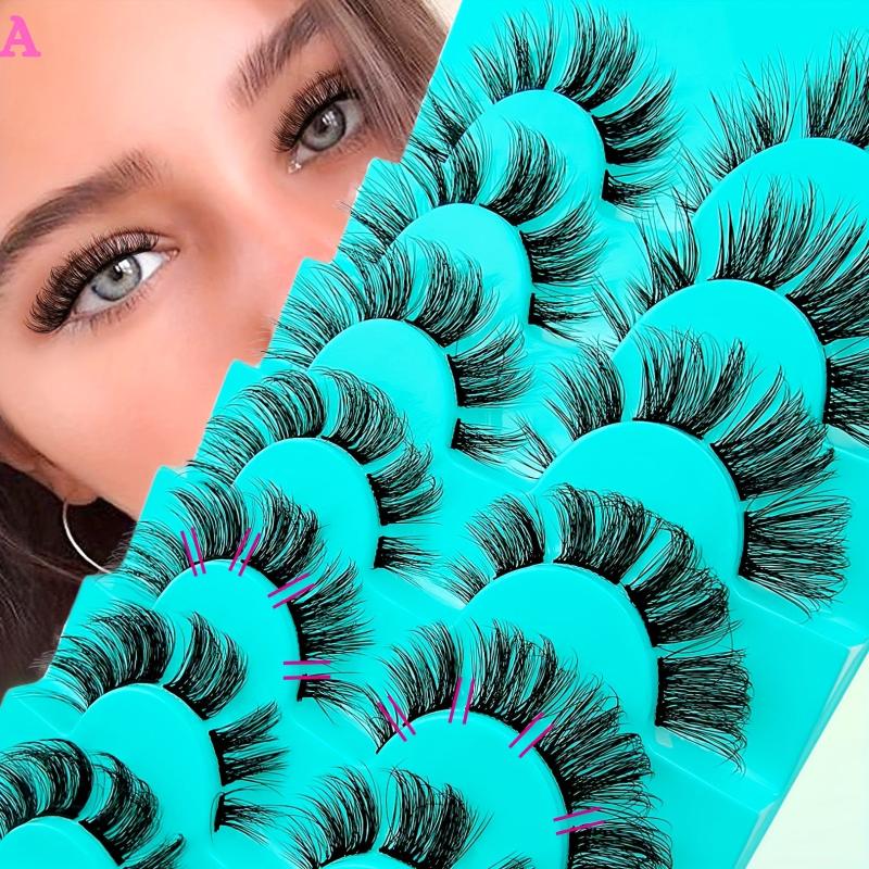 7 Pairs Cat Eye Cluster Fluffy Thick Lashes DIY False Eyelashes