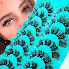 7 Pairs Cat Eye Cluster Fluffy Thick Lashes DIY False Eyelashes