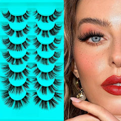 7 Pairs Cat Eye Cluster Fluffy Thick Lashes DIY False Eyelashes