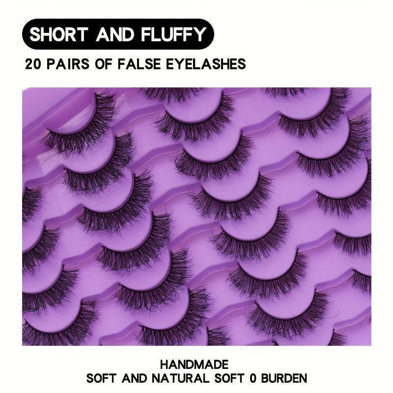 20 Pairs Faux Mink Natural Crossed Lashes