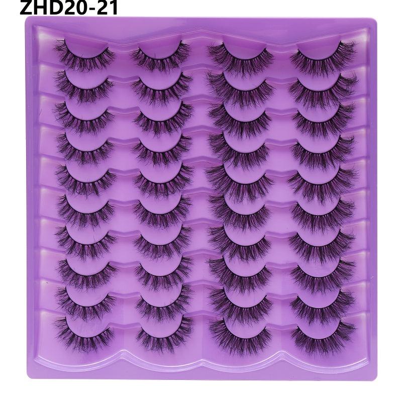 20 Pairs Faux Mink Natural Crossed Lashes