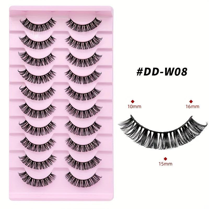 10 Pairs D Curling Thick False Eyelashes for Dating