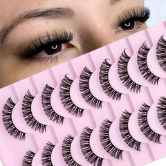 10 Pairs D Curling Thick False Eyelashes for Dating