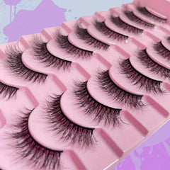 10 Pairs Faux Mink False Eyelashes 3D Short Thick Full Strip