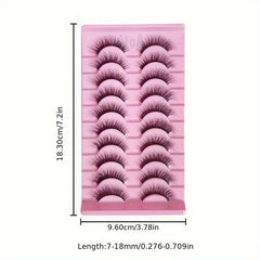 10 Pairs Faux Mink False Eyelashes 3D Short Thick Full Strip