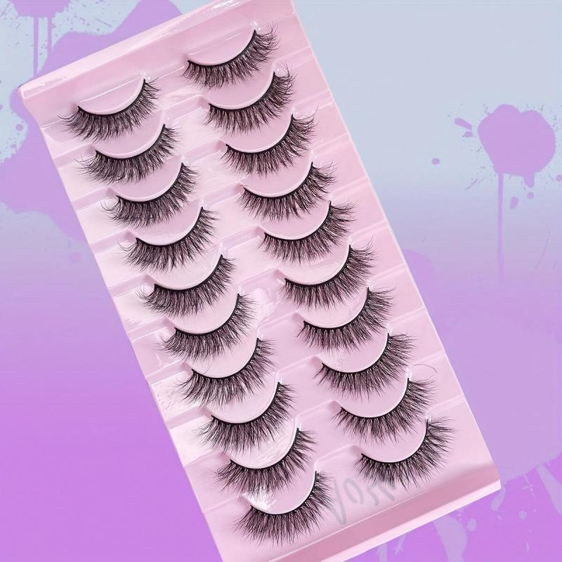 10 Pairs Faux Mink False Eyelashes 3D Short Thick Full Strip