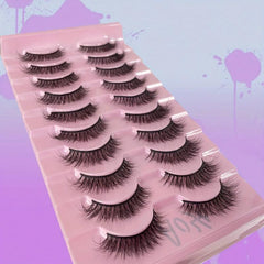 10 Pairs Faux Mink False Eyelashes 3D Short Thick Full Strip