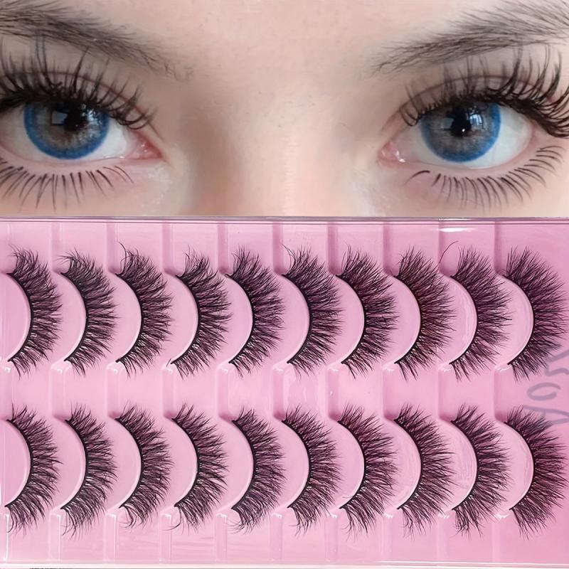 10 Pairs Faux Mink False Eyelashes 3D Short Thick Full Strip