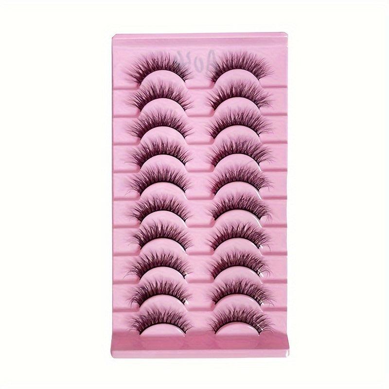 10 Pairs Faux Mink False Eyelashes 3D Short Thick Full Strip