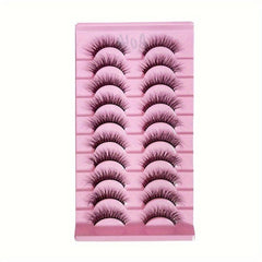 10 Pairs Faux Mink False Eyelashes 3D Short Thick Full Strip